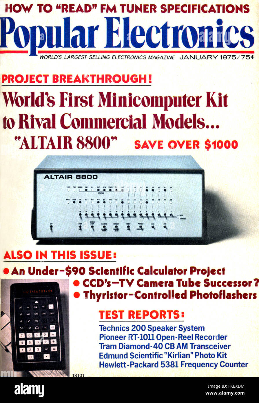1970s USA Popular Electronics Magazine Cover Stock Photo