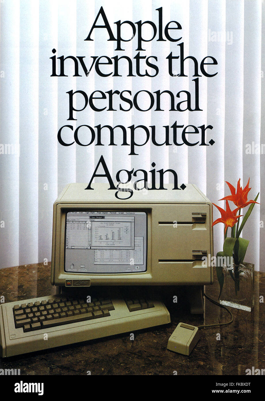 1980s USA Apple Magazine Advert Stock Photo