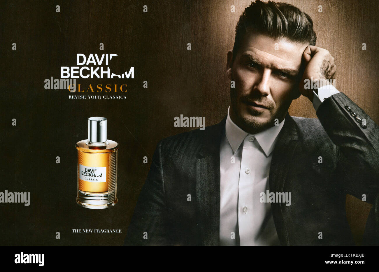 2010s UK David Beckham Magazine Advert Stock Photo
