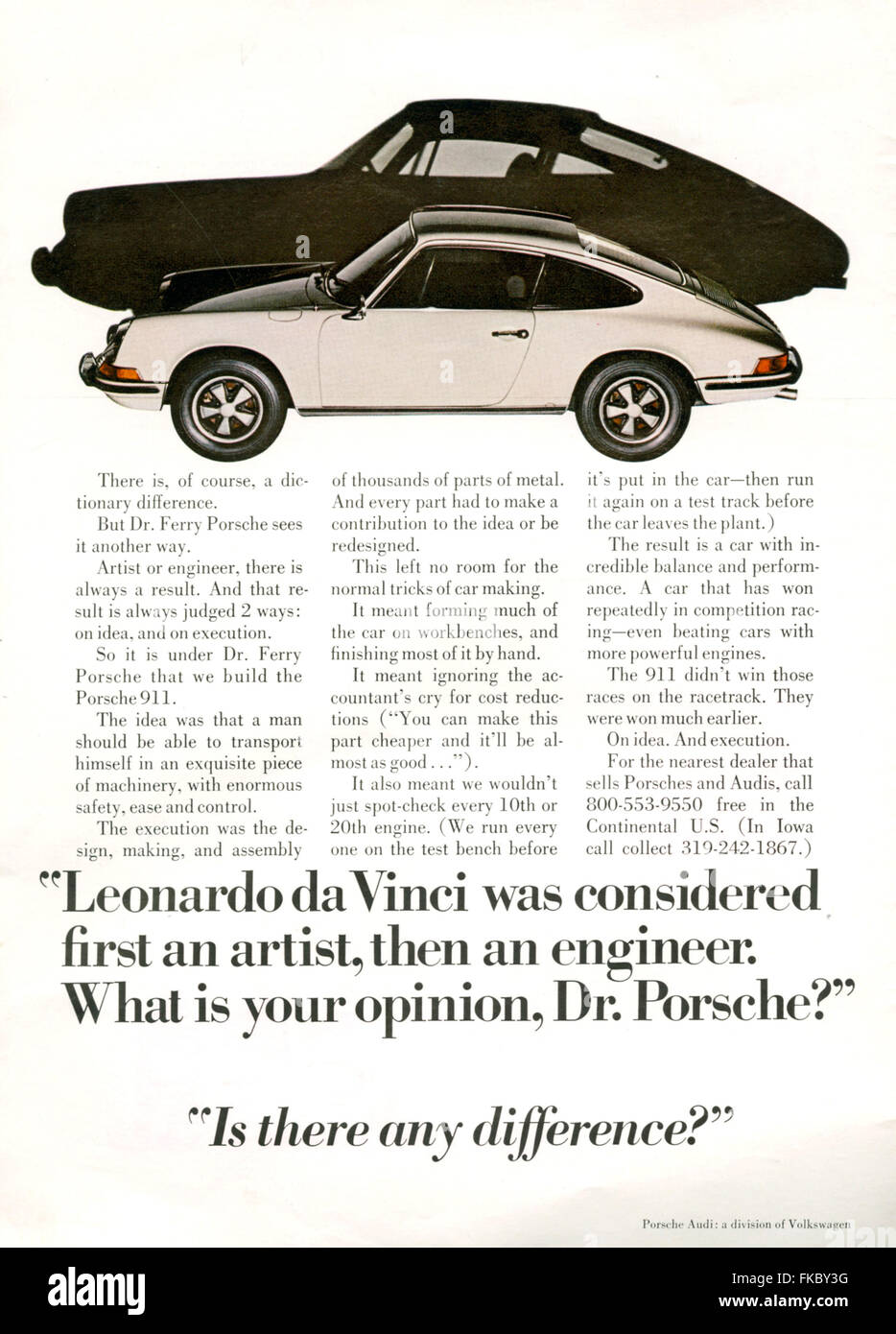 1970s USA Porsche Magazine Advert Stock Photo