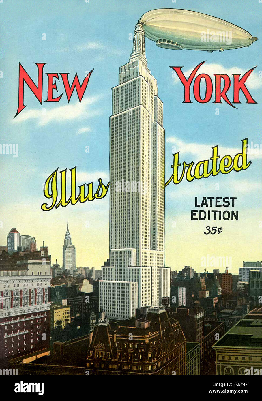 USA New York Illustrated Magazine Cover Stock Photo