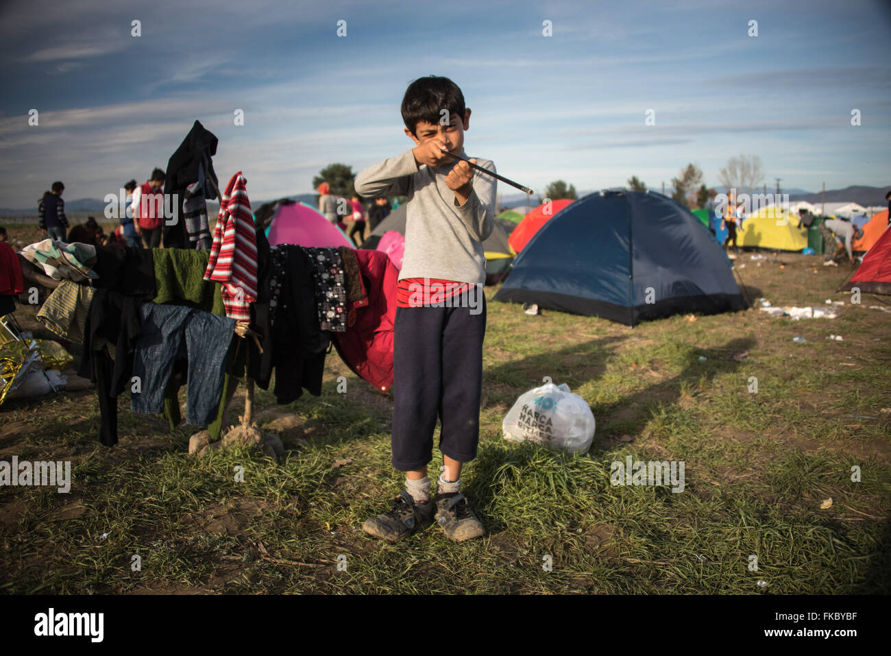 Refugees in Greece Stock Photo Alamy