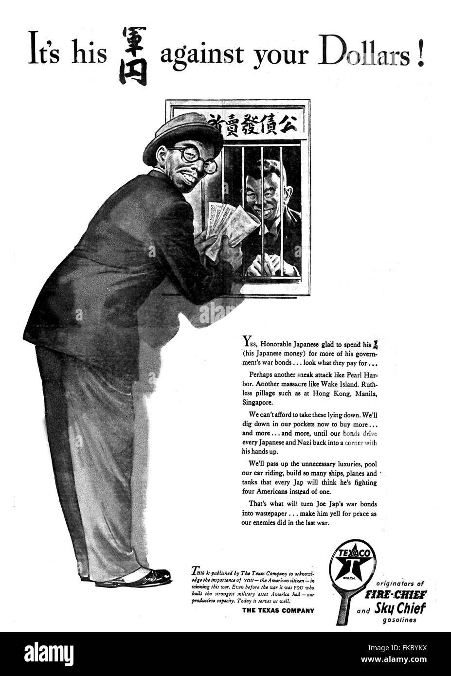 1940s USA Texaco Magazine Advert Stock Photo