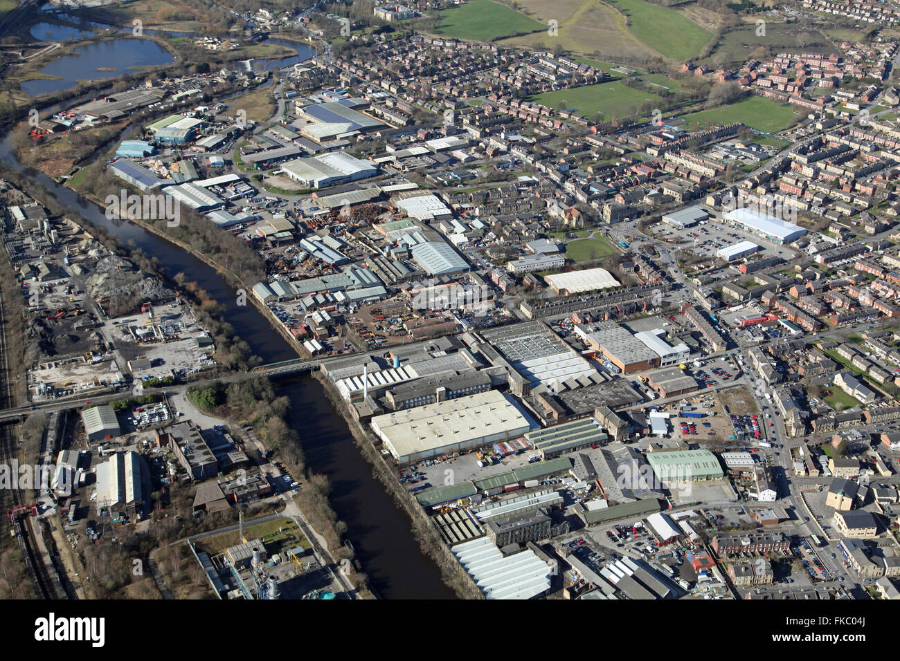 aerial view of Ravensthorpe Industrial Estate near Dewsbury in