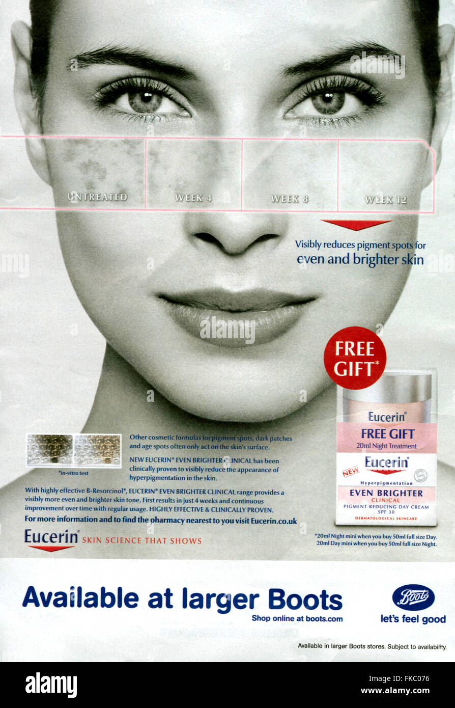 2010s UK Eucerin Magazine Advert Stock Photo - Alamy