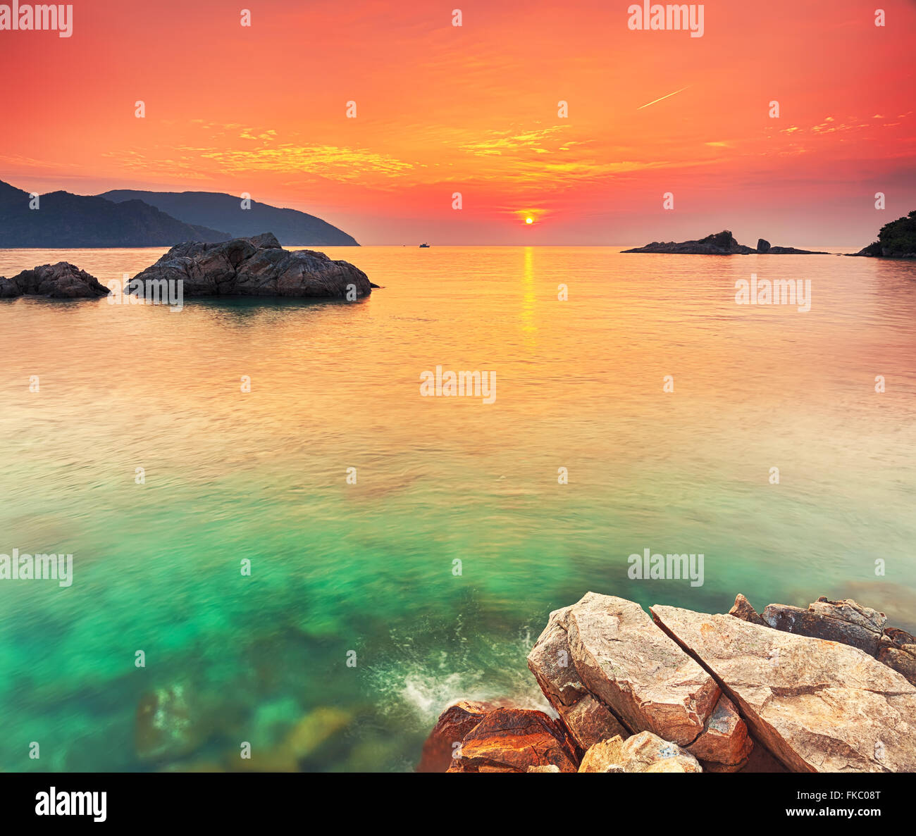 Sunrise over the sea. Con Dao. Vietnam Stock Photo