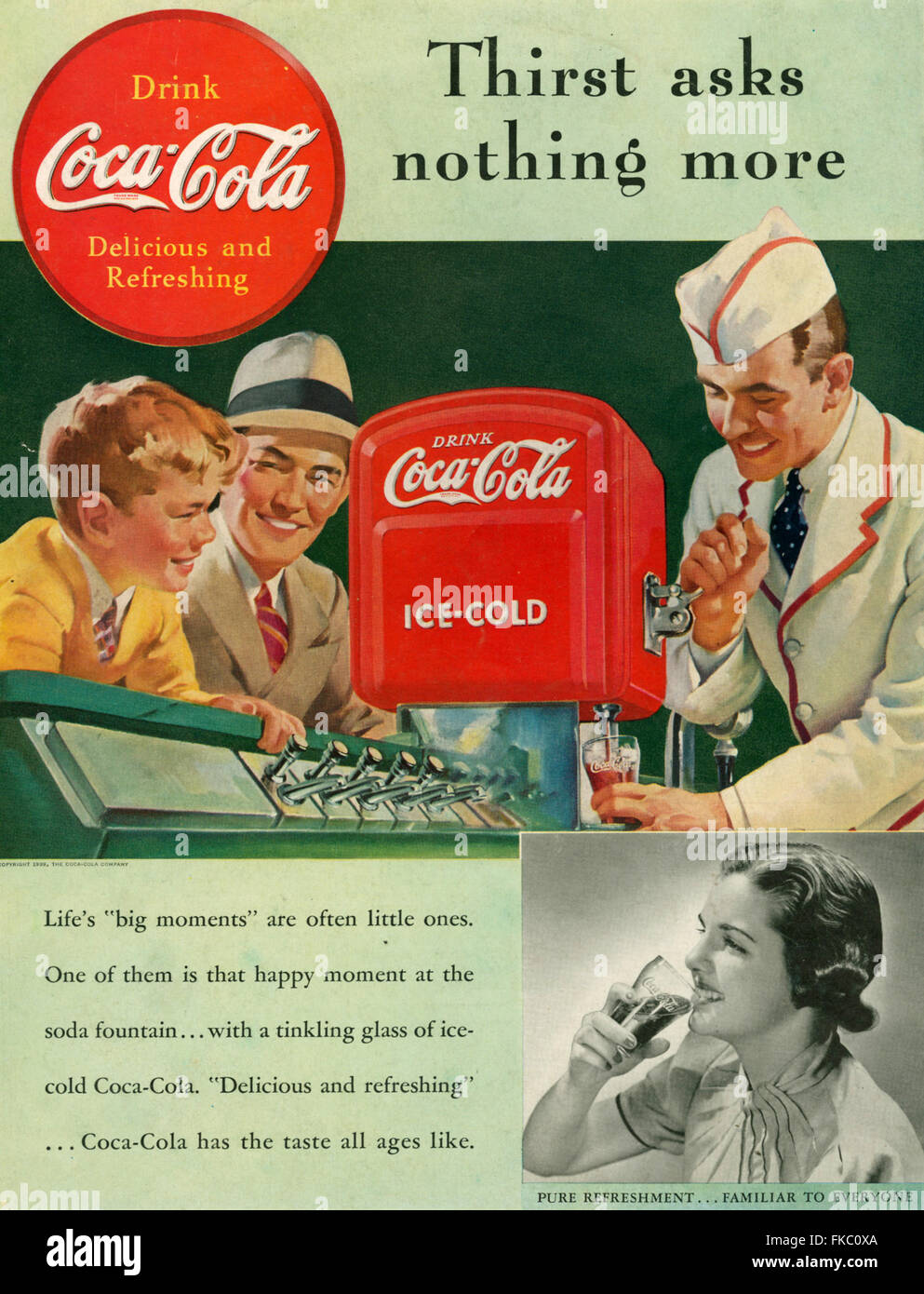 1950s USA Coca-Cola Magazine Advert Stock Photo - Alamy