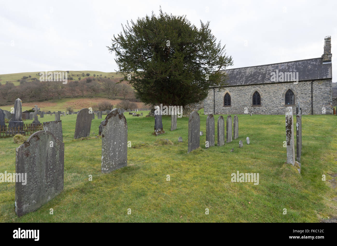 Grave of Dafydd ap Gwilym, Stock Photo