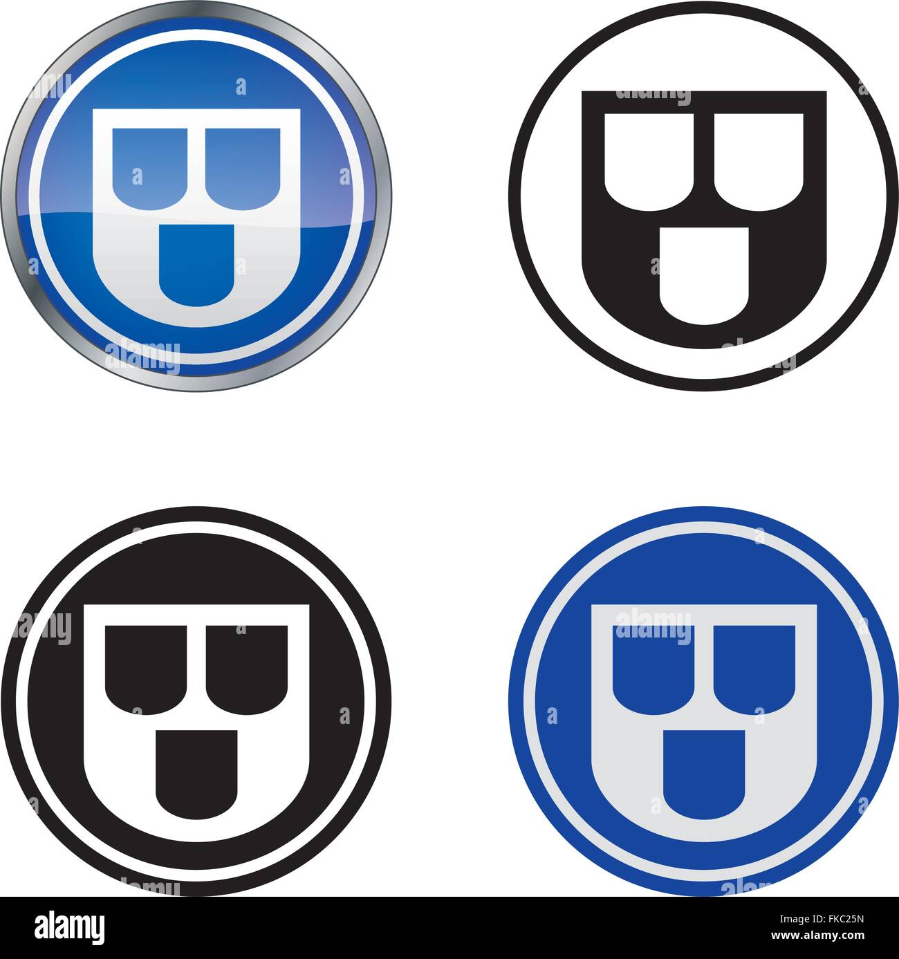 Traditional Painter's Guild Vector Symbol, four variations Stock Vector