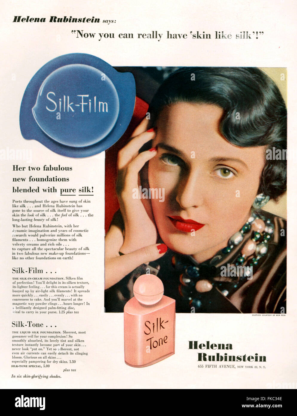1940s USA Helena Rubenstein Magazine Advert Stock Photo