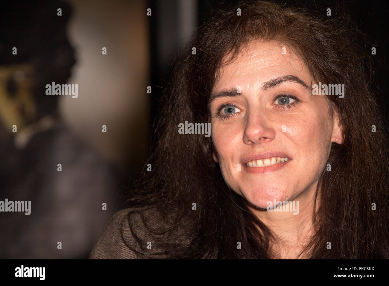 The actress Neve McIntosh embodies the Lady Vastra screen Stock Photo