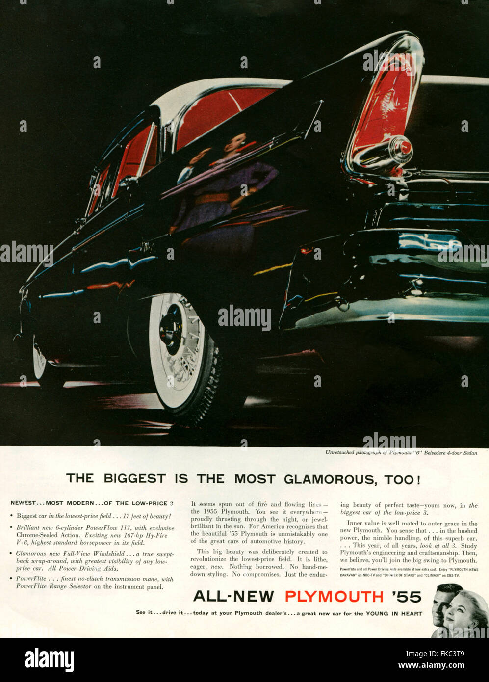 1950s USA Plymouth Magazine Advert Stock Photo