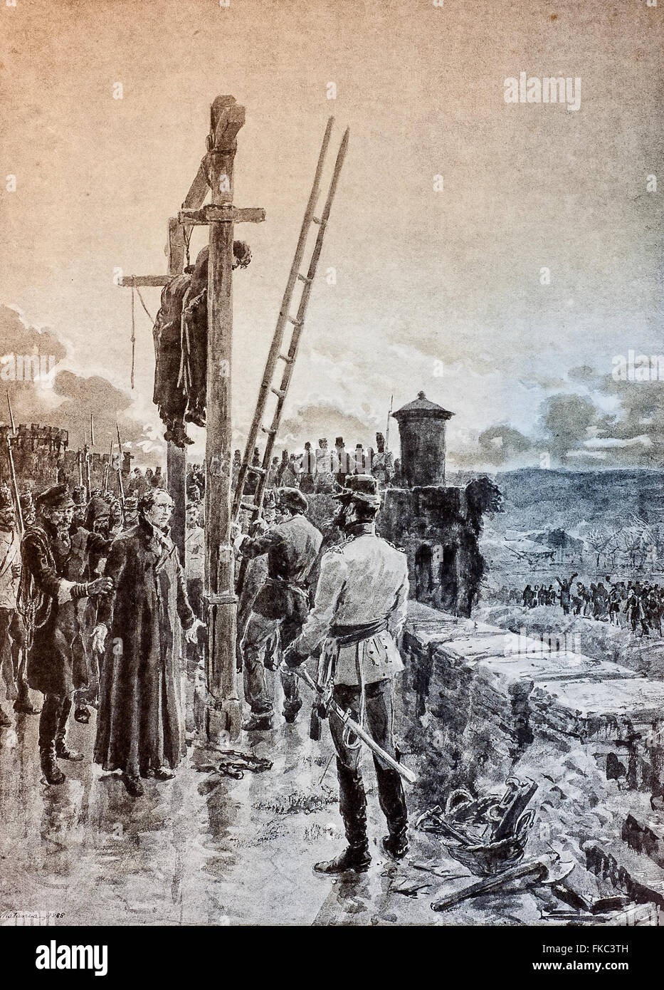 Italian Risorgimento The martyrs of Belfiore March 3, 1853 Stock Photo
