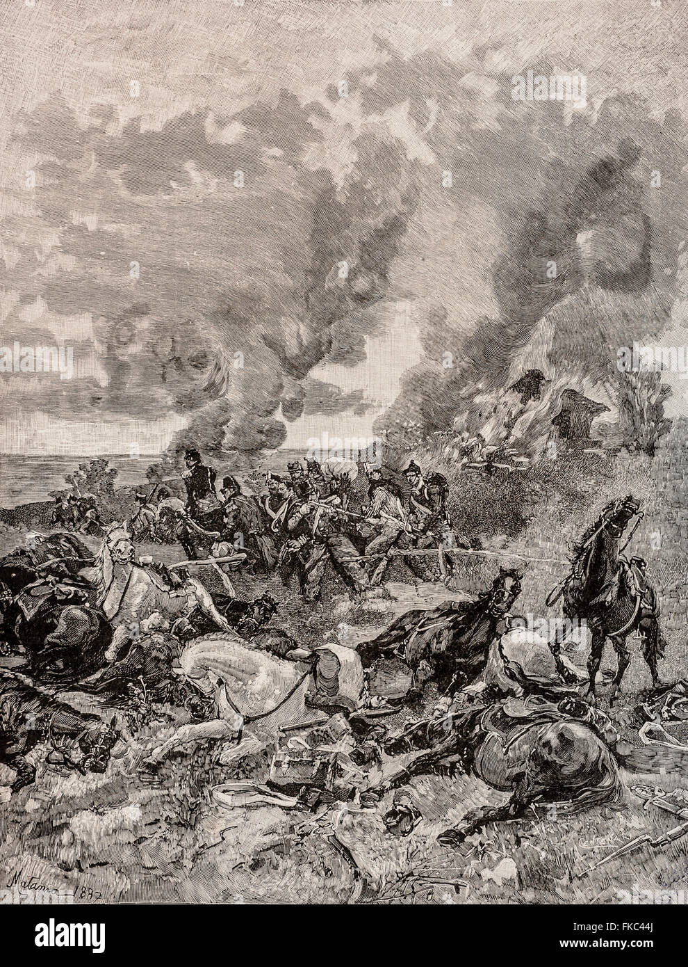 Italian Risorgimento uprising in Palermo 12 January 1848, massacre of Cavalry Bourbon Stock Photo