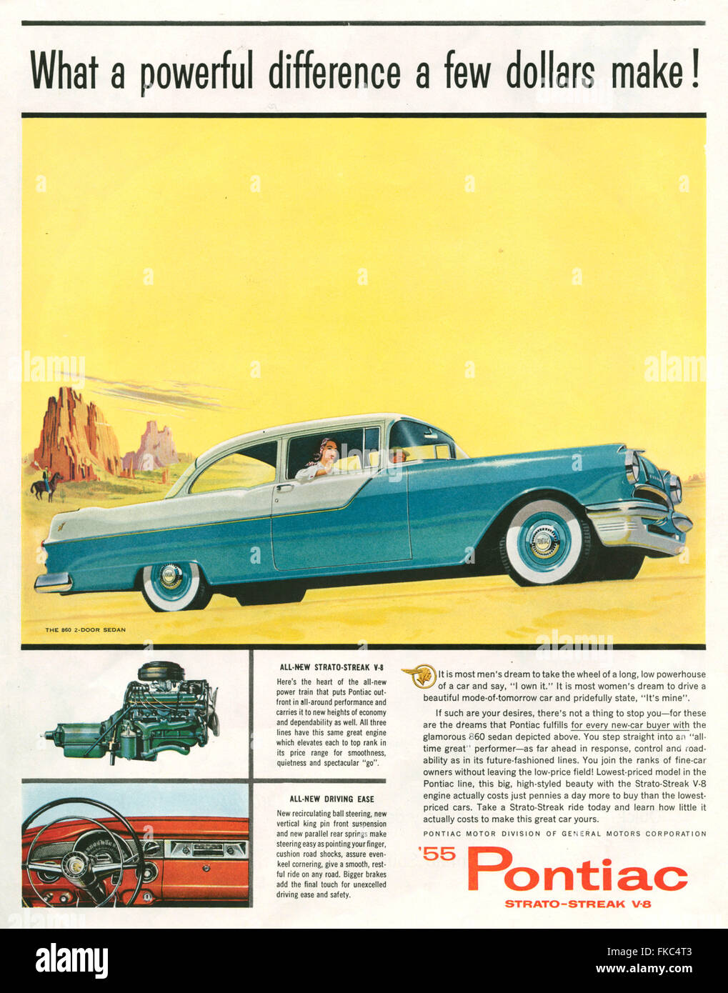 1950s USA Pontiac Magazine Advert Stock Photo