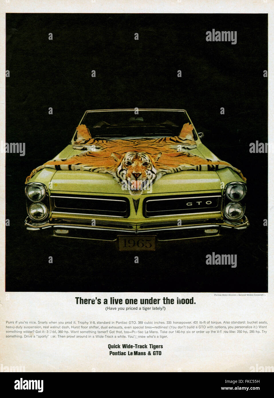 1960s USA Pontiac Magazine Advert Stock Photo