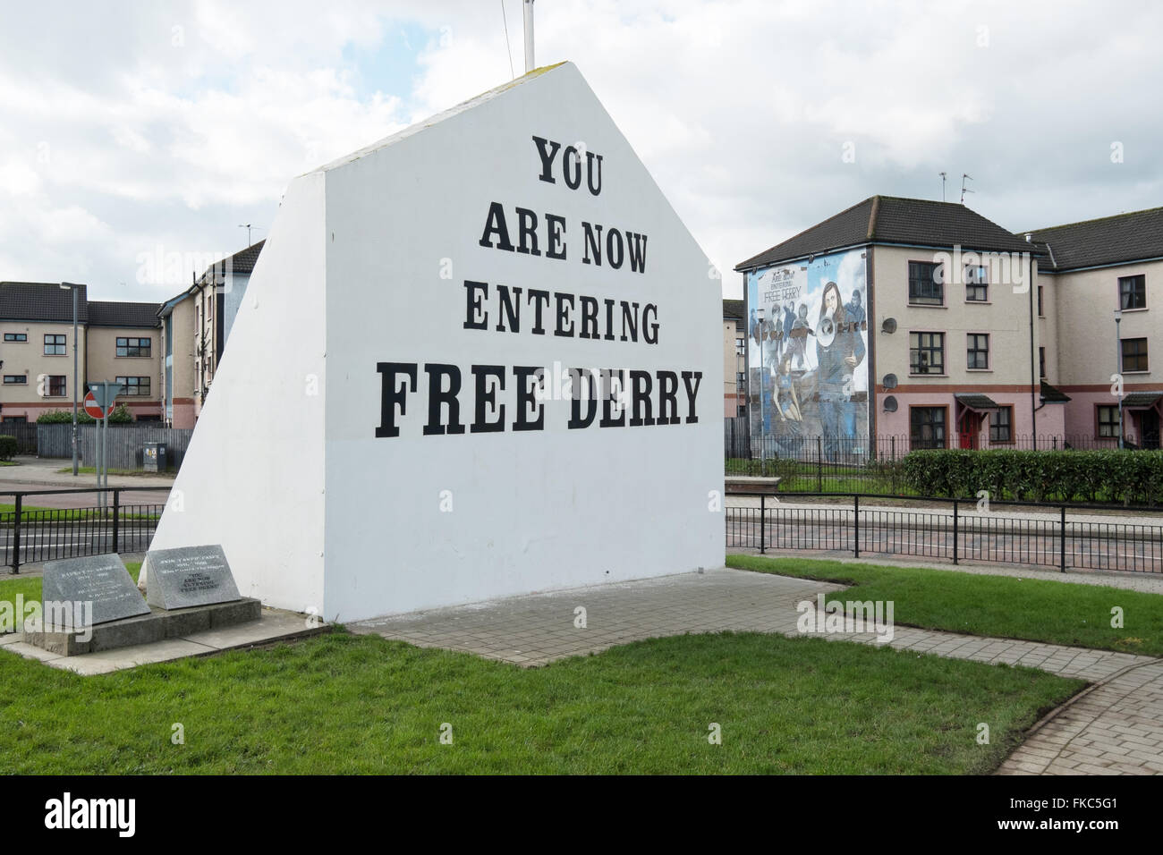 Free Derry Corner and mural of Bernadette Devlin Derry Londonderry