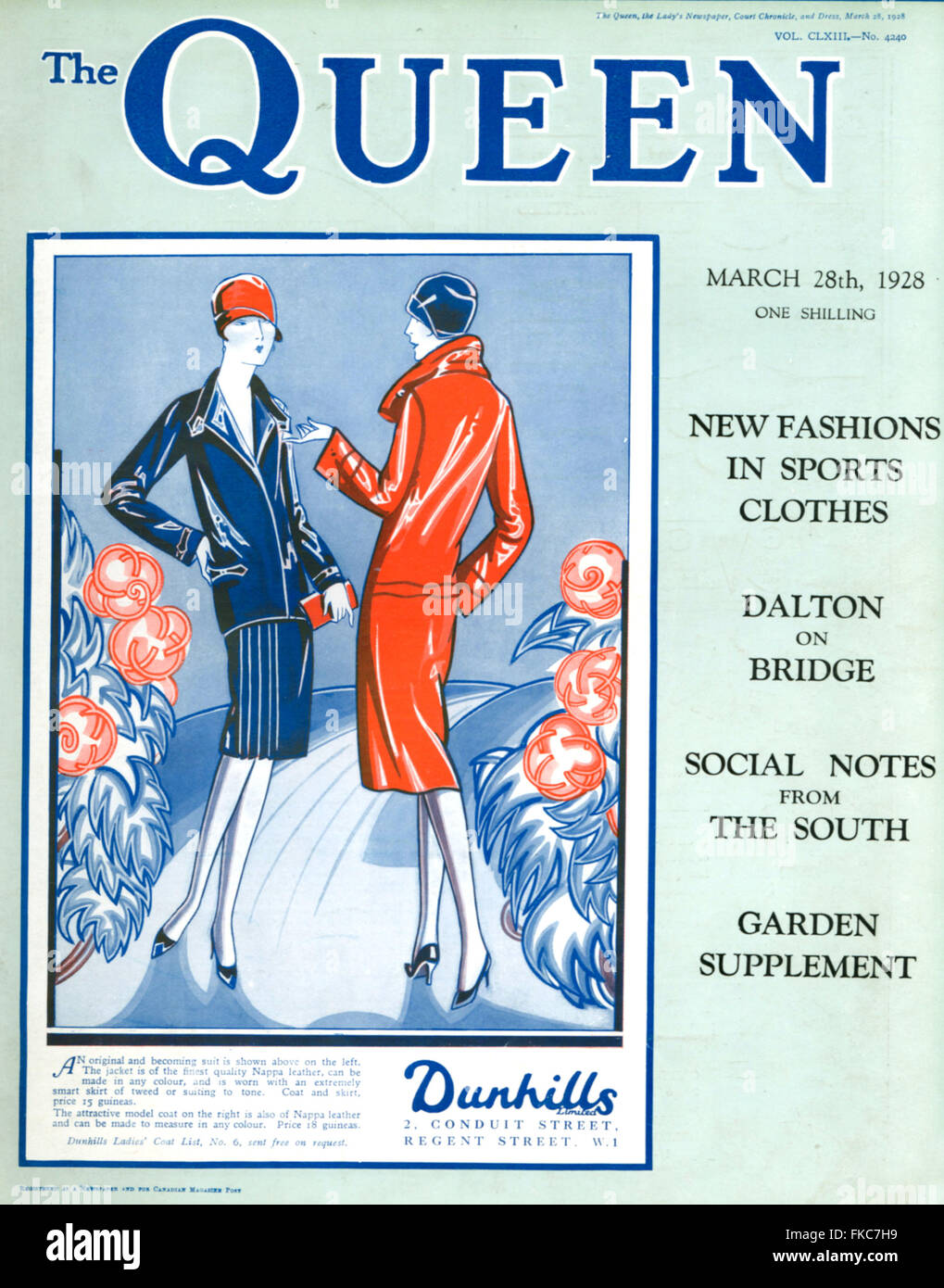 1920s UK The Queen Magazine Cover Stock Photo