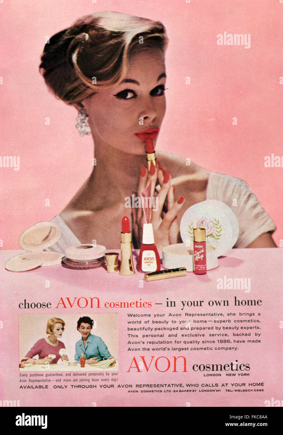 1960s UK Avon Magazine Advert Stock Photo - Alamy
