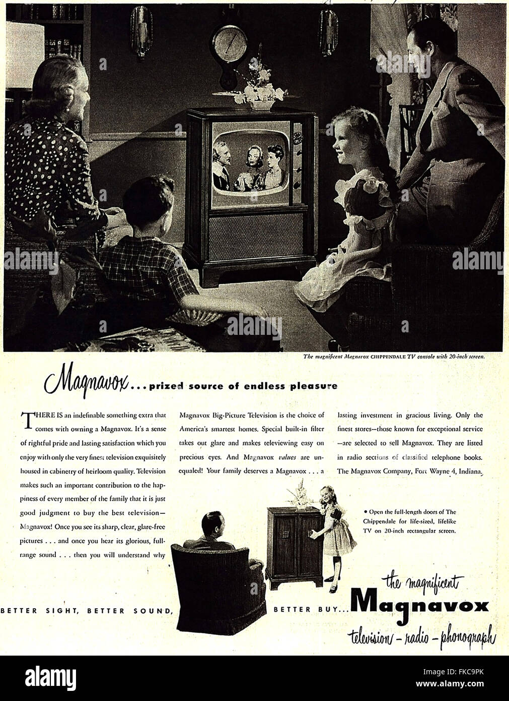 USA Magnavox Magazine Advert Stock Photo