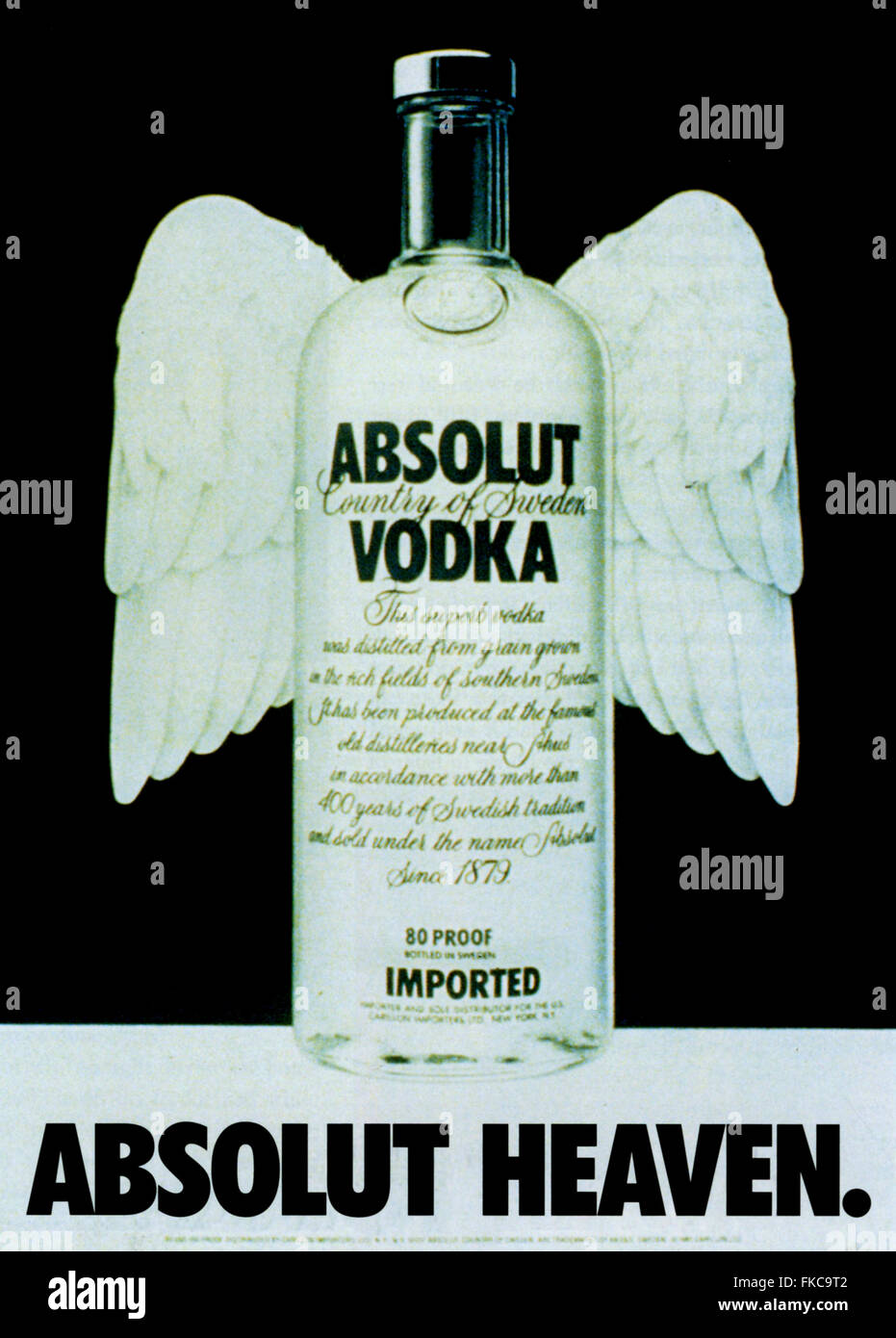 1980s UK Absolut Magazine Advert Stock Photo