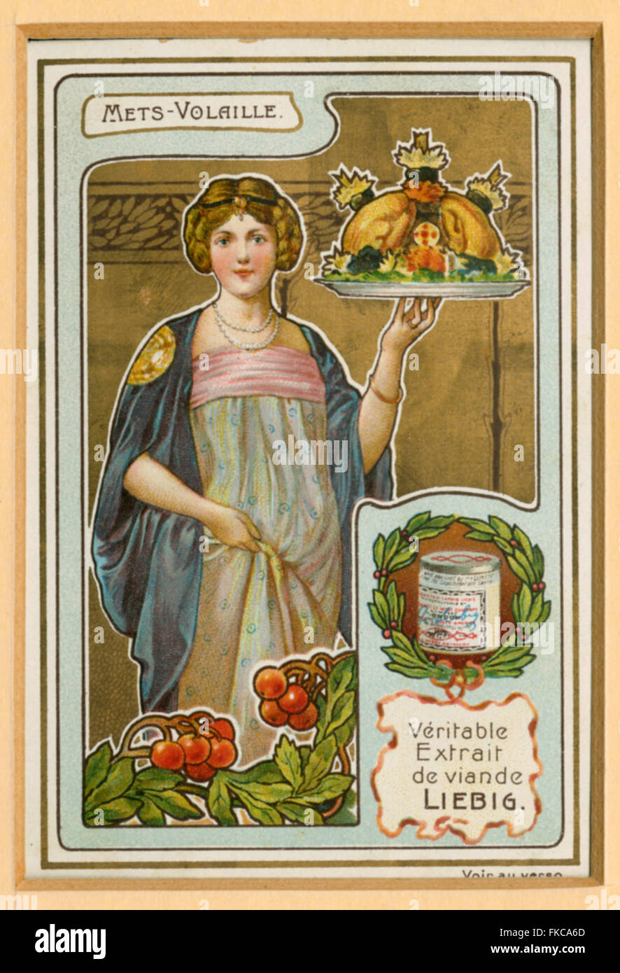 Antique French 1880s advertising Chromo card.