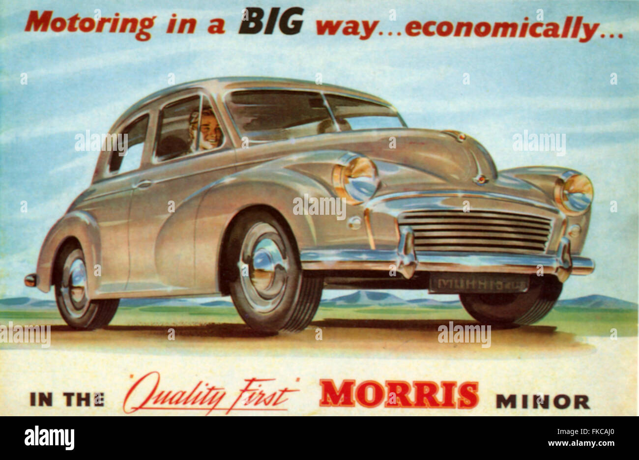 1950s UK Morris Postcard Stock Photo