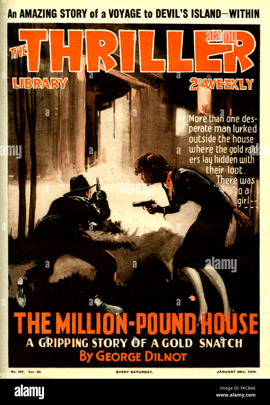 1930s UK Thriller Magazine Cover Stock Photo