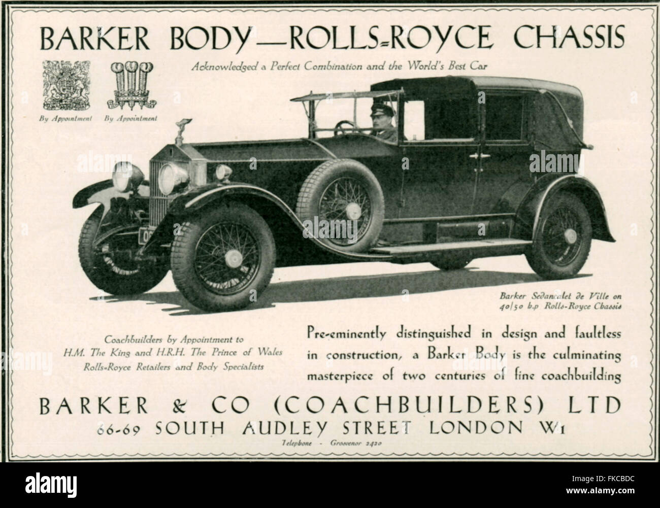 1920s UK Rolls Royce Magazine Advert Stock Photo - Alamy