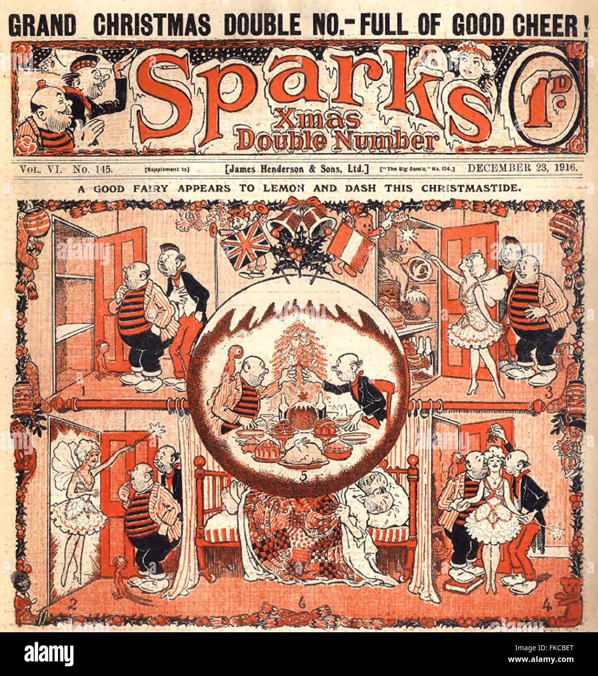 1910s UK Sparks Comic Cover Stock Photo