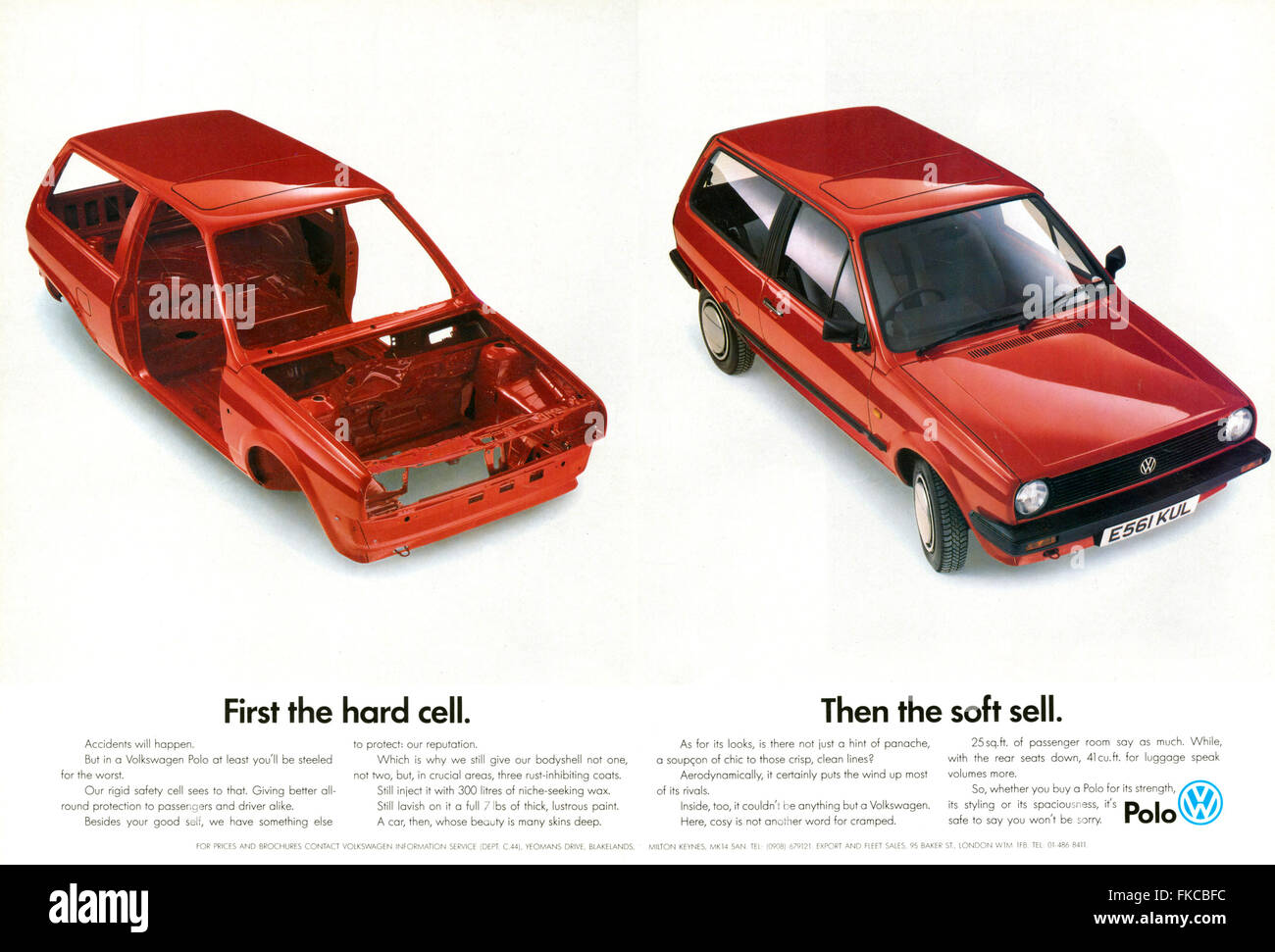 1990s UK Volkswagen Magazine Advert Stock Photo