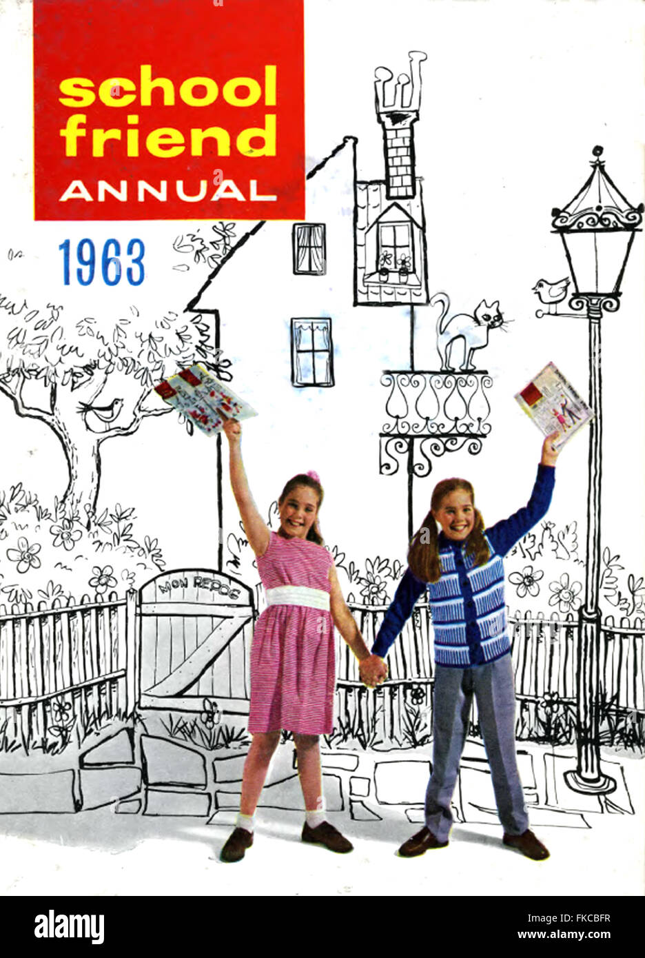 1960s UK School Friend Annual Annual Cover Stock Photo
