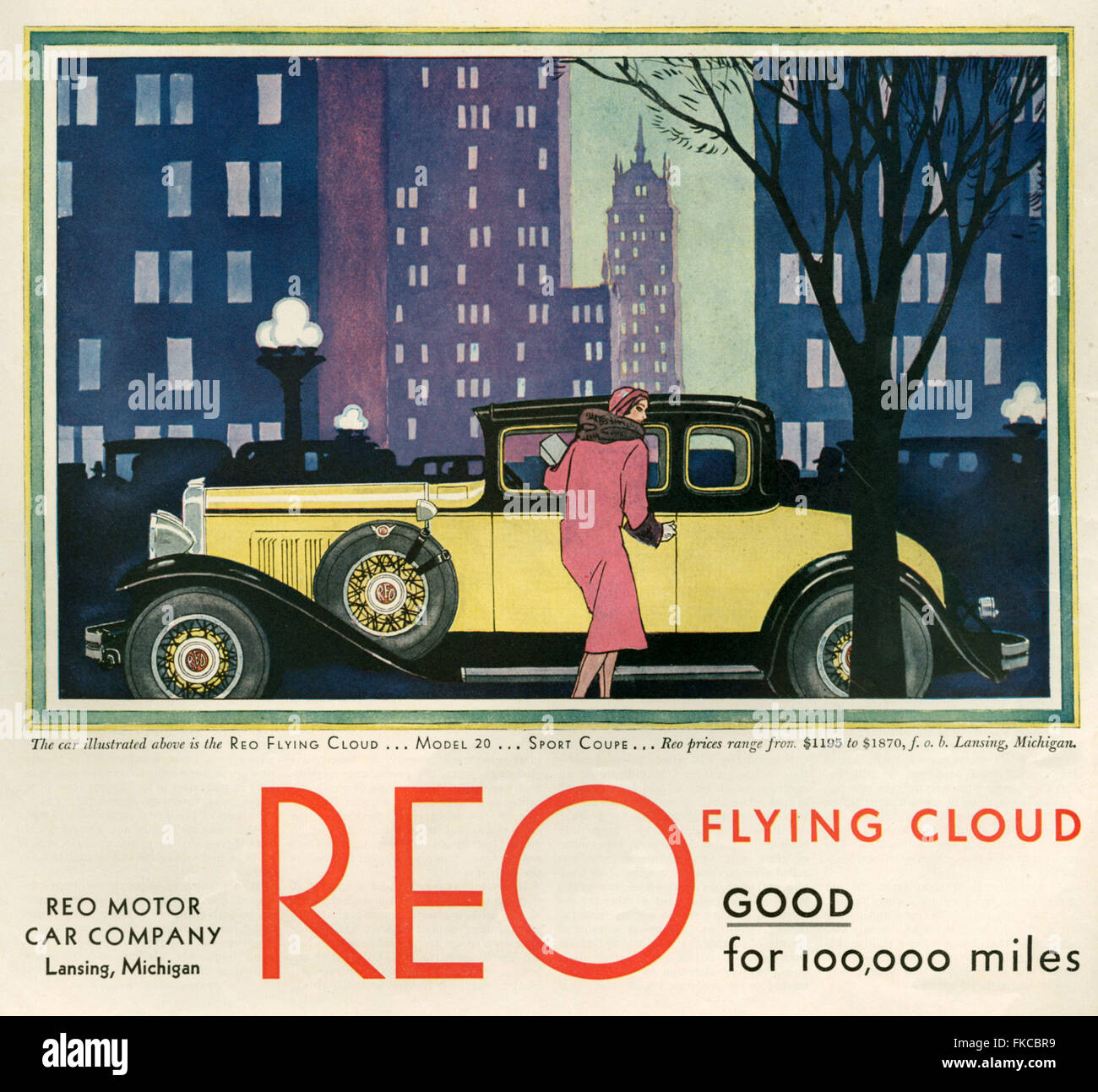 1930s USA Reo Magazine Advert Stock Photo