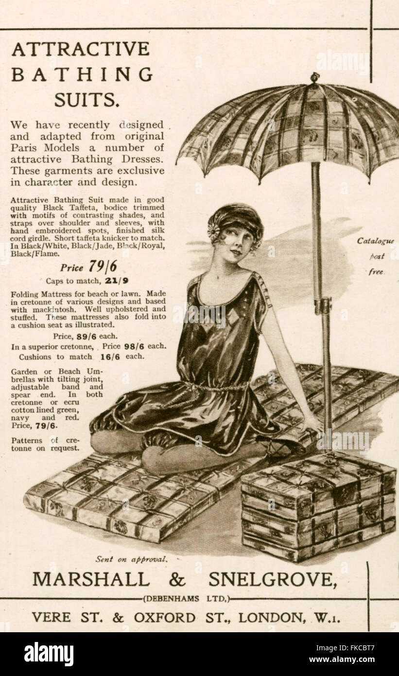 1920s UK marshall and snelgrove Magazine Advert Stock Photo