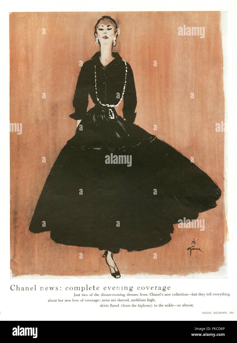 1950s UK Chanel Magazine Advert Stock Photo - Alamy
