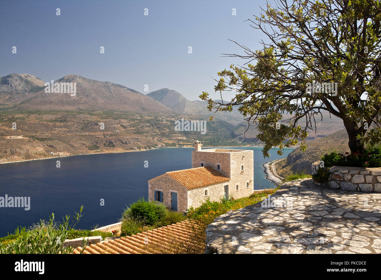 A quaint seaside cottage in Greece Stock Photo