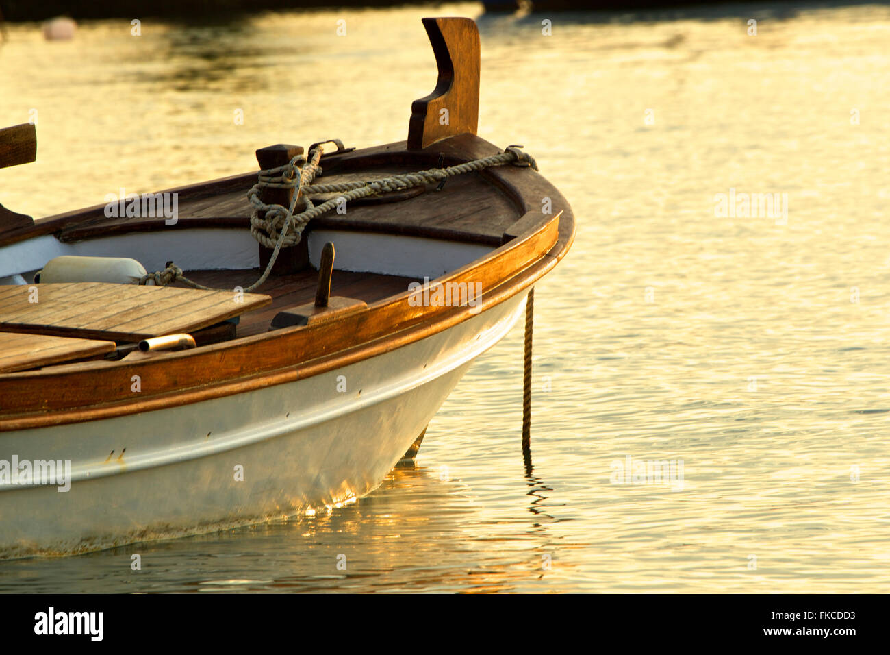 A small row boat in Greece Stock Photo