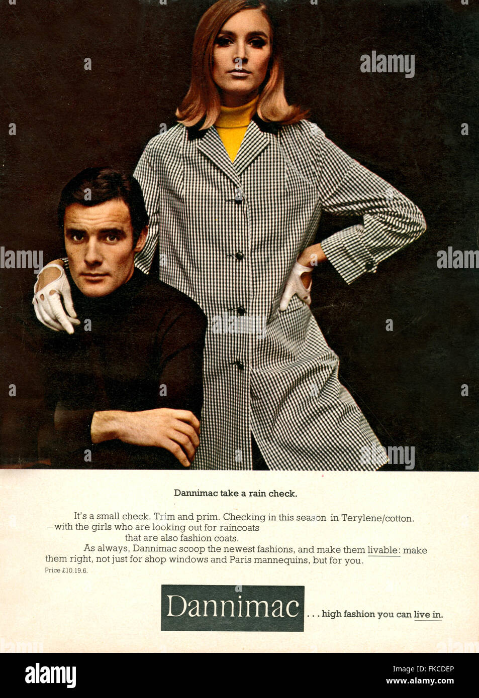 1960s UK Dannimac Magazine Advert Stock Photo