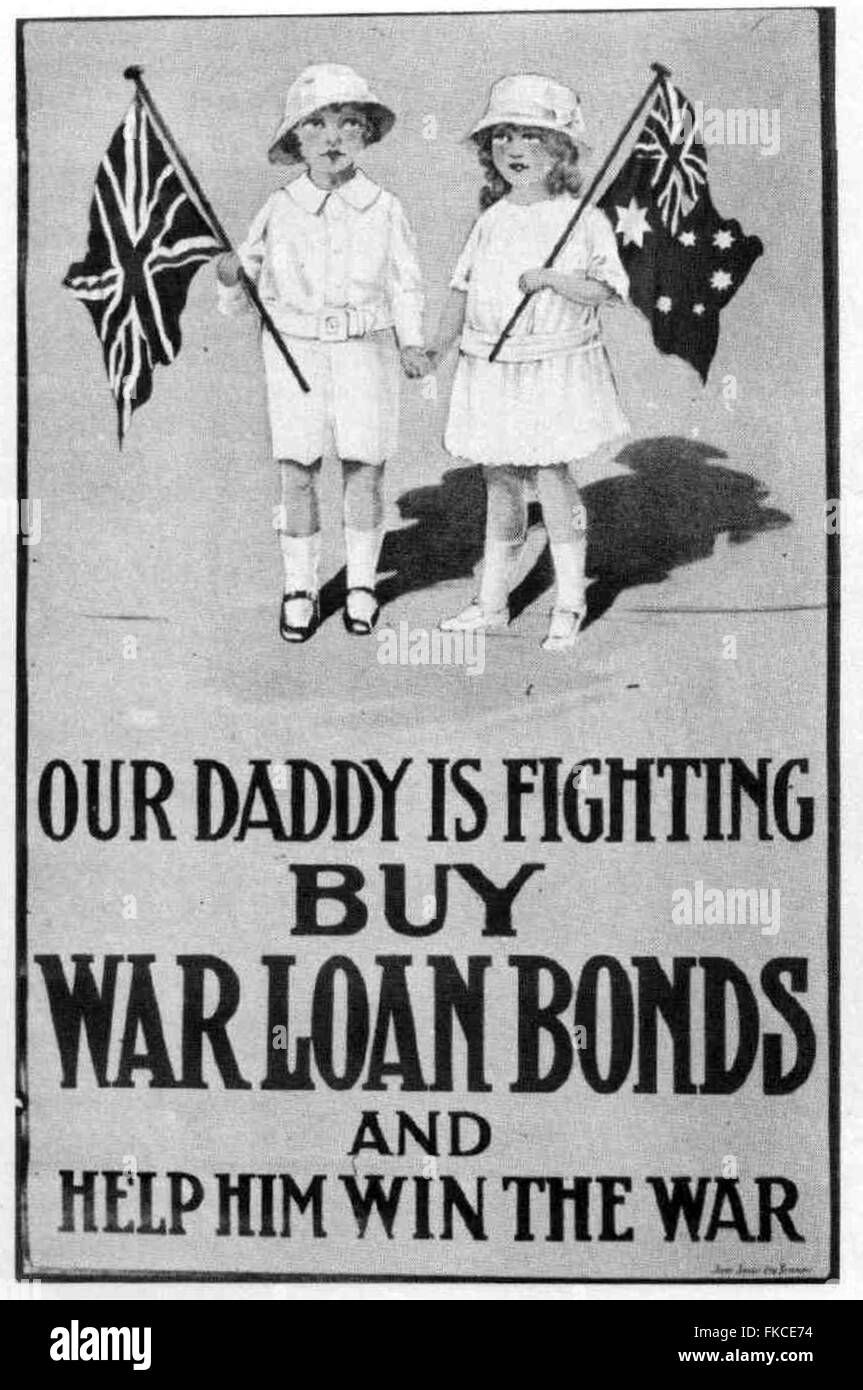 1910s UK War Bonds Poster Stock Photo