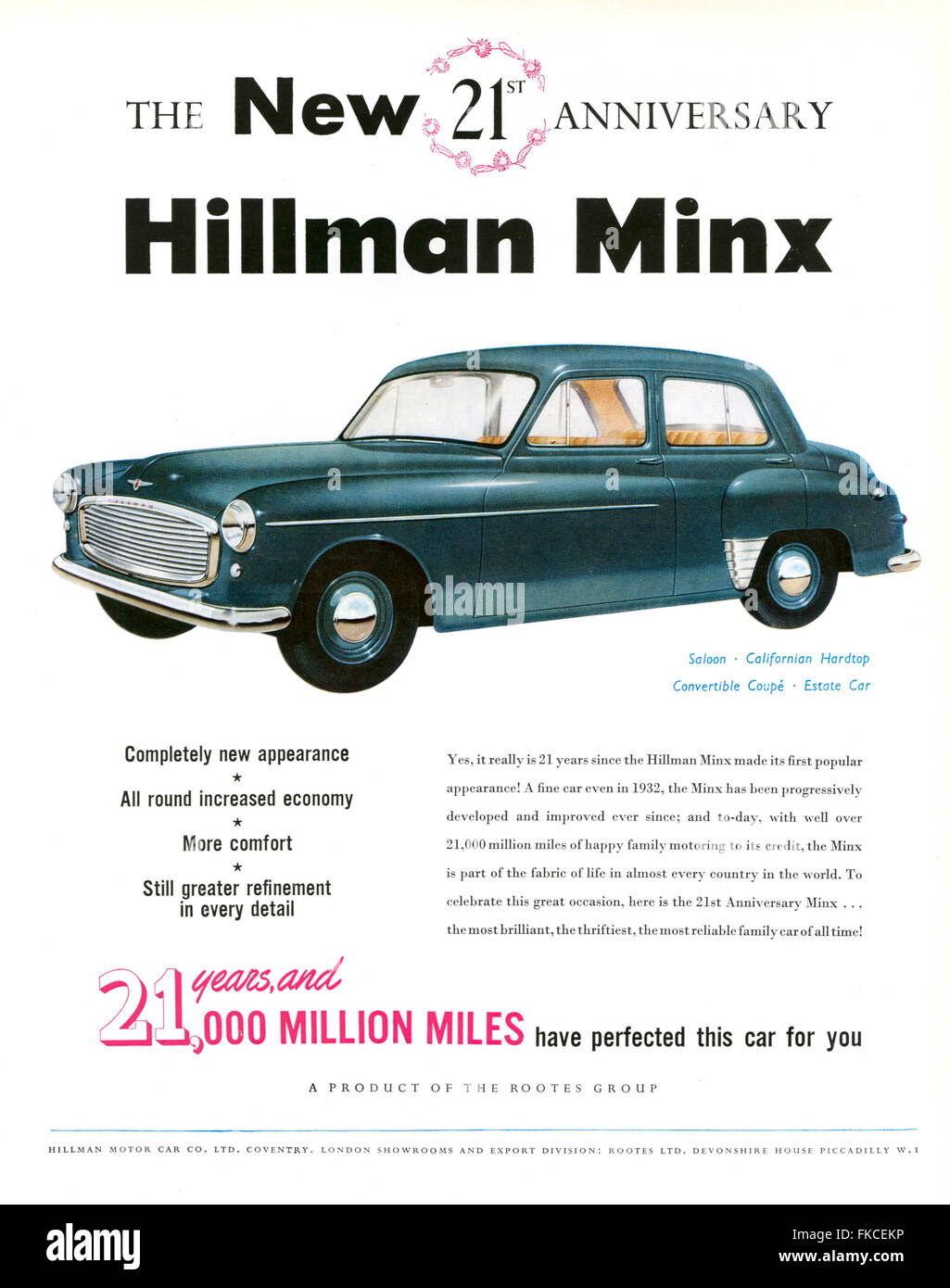Hillman minx 1950s hi-res stock photography and images - Alamy
