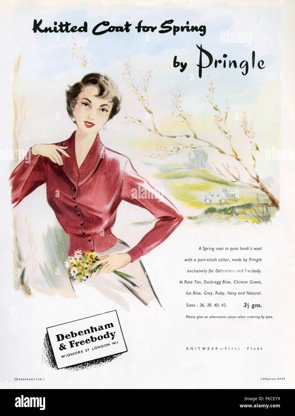 1950s UK Pringle Magazine Advert Stock Photo