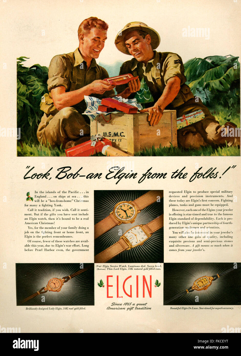 1940s USA Elgin Magazine Advert Stock Photo - Alamy
