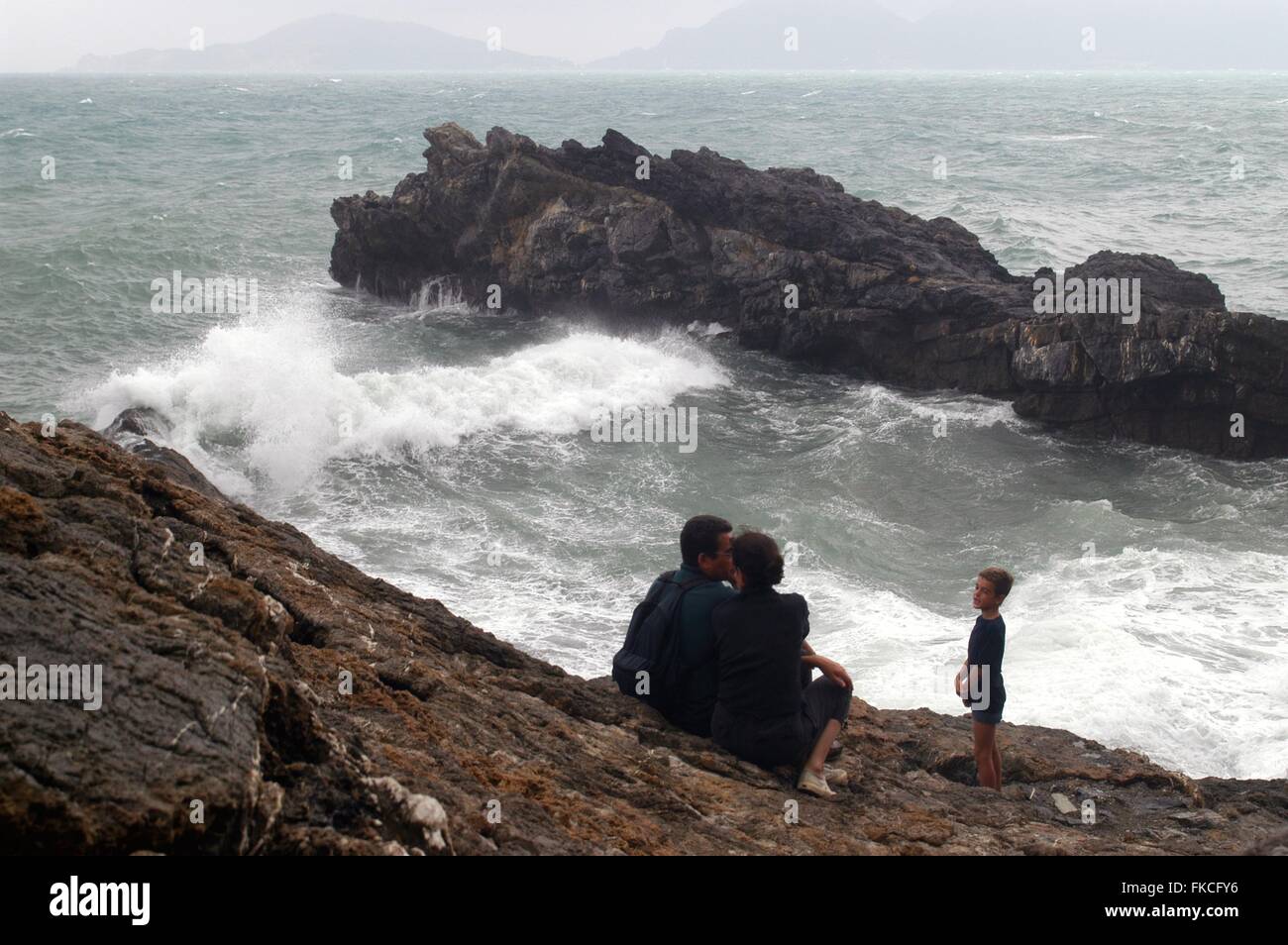 Italy, the coast near Tellaro village, La Spezia gulf, Liguria region Stock Photo
