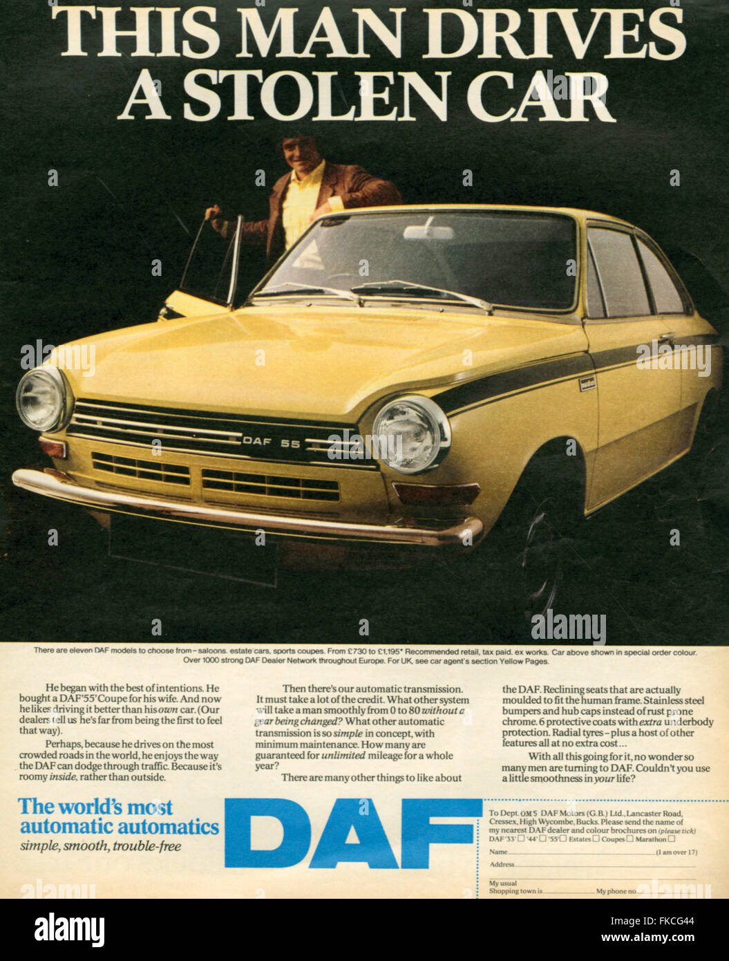 1970s UK DAF Motors Magazine Advert Stock Photo - Alamy