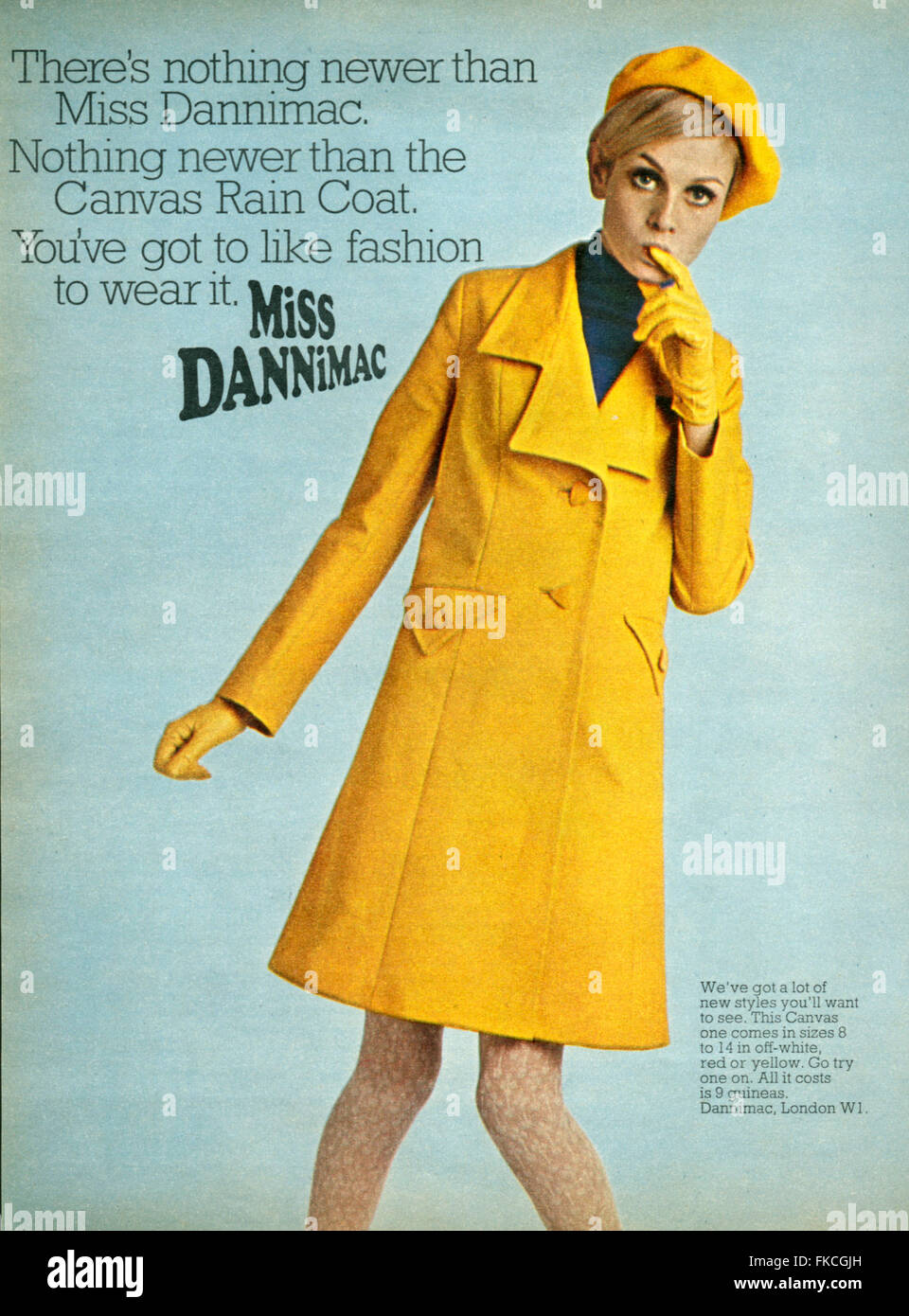 1960s UK Dannimac Magazine Advert Stock Photo