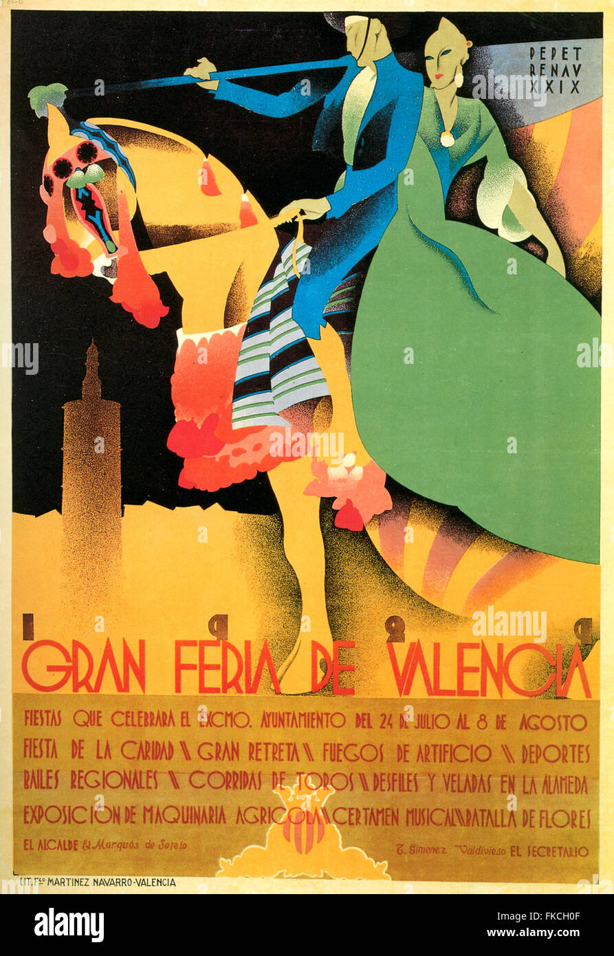 1920s Spain Valencia Poster Stock Photo