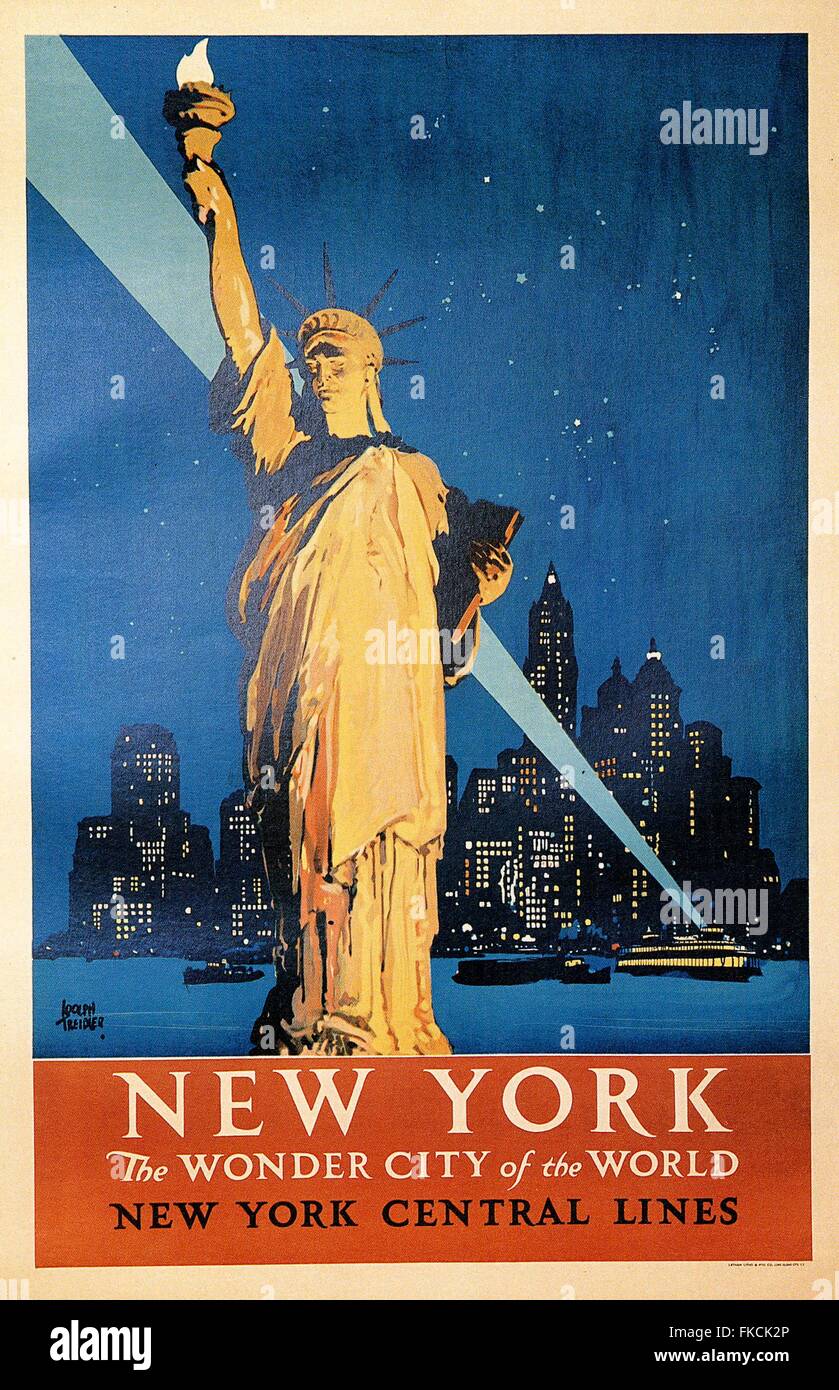 1920s USA New York Central Lines Poster Stock Photo