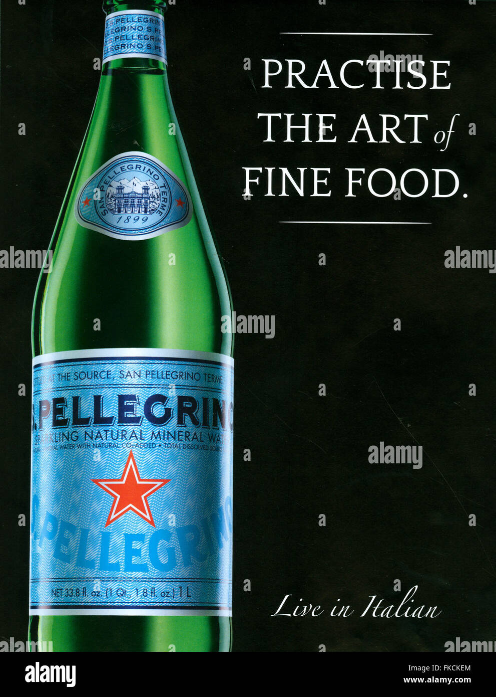 2010s UK S Pellegrino Magazine Advert Stock Photo