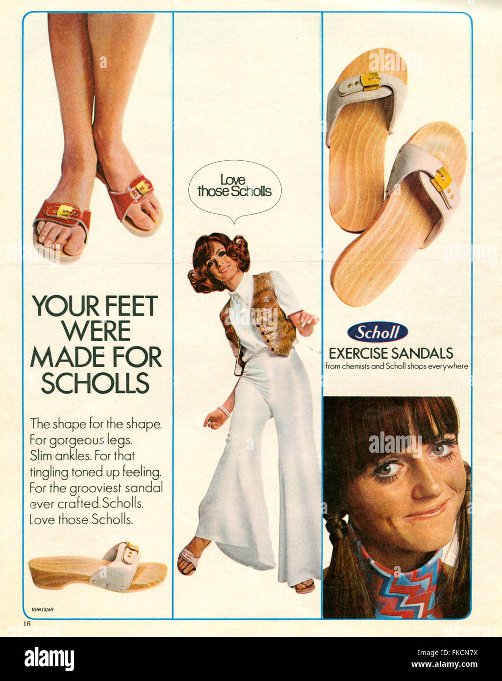 1960s UK Scholl Magazine Advert Photo -