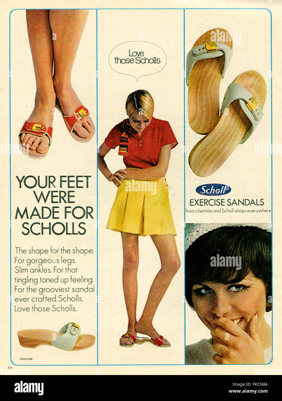 1960s UK Scholl Magazine Advert Stock Photo Alamy
